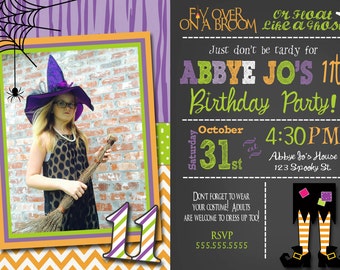 Halloween Birthday Invitation, Halloween Invitation, Halloween Party Invitation, Halloween Party