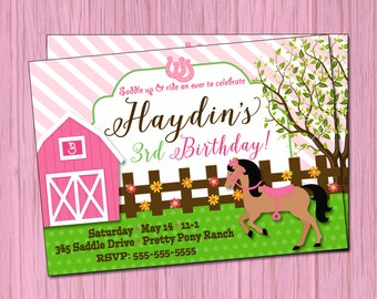 Pony Cowgirl Birthday Party Invitation Pony Party Invitation Pony Party Invite Cowgirl Pony Birthday Party Invite