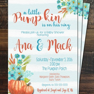Herbst Baby Shower Einladung, Kleine Kürbis Einladung