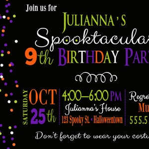 Halloween Birthday Invitation, Halloween Invitation, Halloween Party Invitation, Halloween Party