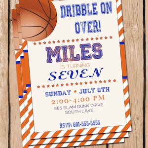 Basketball Birthday Invitation Basketball Party Basketball Invite Boys Birthday Party Sports Party Invitation