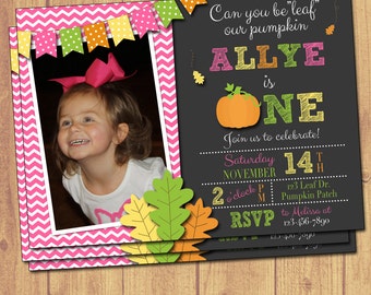 Fall Birthday Invitation, Pumpkin Invitation, Little Pumpkin Invitation