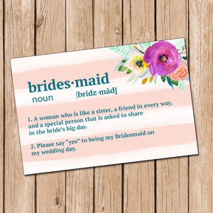 Will You Be My Bridesmaid **DIGITAL FILE**, Sister In Law Karte, Bridesmaid Card **Digital File**