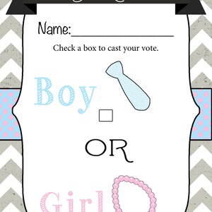 Gender Reveal Party Wahlkarte
