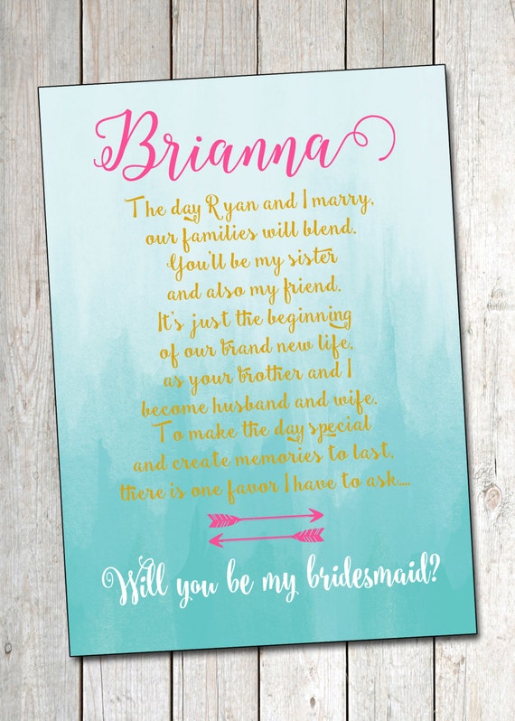 asking sister to be bridesmaid