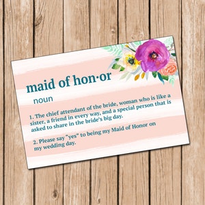 Will You Be My Maid of Honor **DIGITAL FILE**, Sister In Law Card, Bridesmaid Card **Digital File**