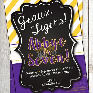 Football Invitation, Tigers Party Invitation