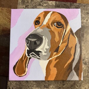 10in x 10in Custom made painting of your dog or cat, you supply a picture and what color you want.