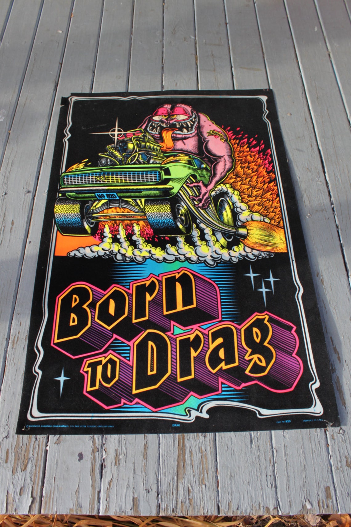 Born To Drag Vintage Velvet Blacklight Hot Rod Poster | Etsy