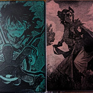 Étuis pour cartes de collection personnalisés fabriqués sur commande à partir d'images fournies par le client.