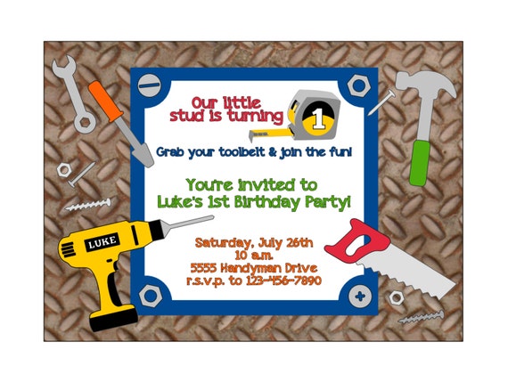 Bricoleur Premier Anniversaire Invitation Etsy