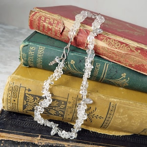 Enchanting Necklace Rock Crystal and Sterling Silver Acorns