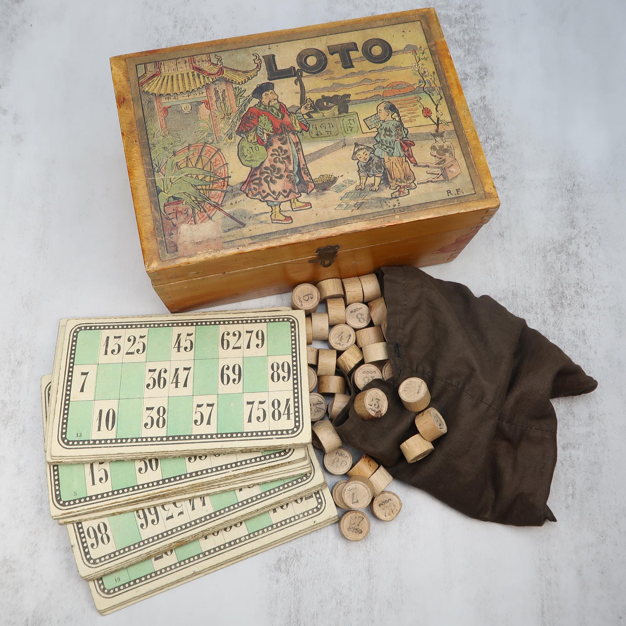 Antique Lotto Game in Wooden Box, Late 19th Century, France - Etsy