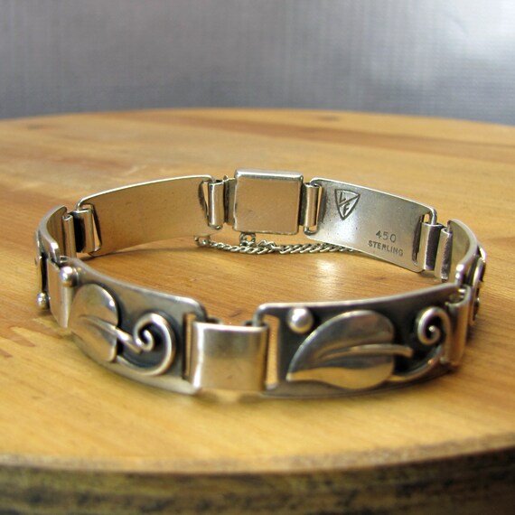 Vintage Leaf Link Bracelet - Mid Century 1950's - 1/20 12K