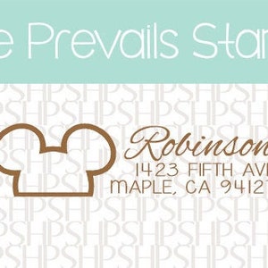 Carimbos de endereço personalizados – casamento do Mickey Mouse Disney, inauguração de casa, presente de Natal, carimbo de borracha, carimbo de endereço de retorno, autotintado