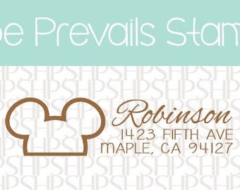 Custom Address Stamps - Mickey Mouse Disney wedding, housewarming, Christmas gift, rubber stamp, return address stamp, self inking