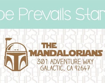 Custom Address Stamps - Mandalorian Baby Yoda Disney wedding, housewarming, Christmas gift, rubber stamp, return address stamp, self inking