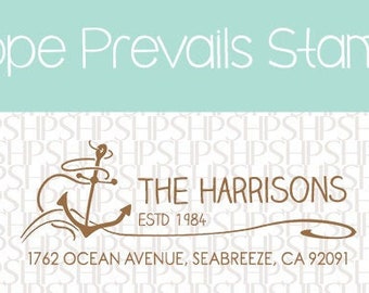 Custom Address Stamps Anchor Sea Sailor Nautical wedding, housewarming, Christmas gift, rubber stamp, return address stamp, self inking