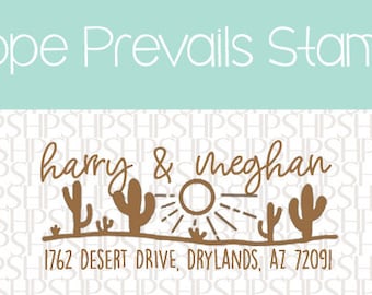 Custom Address Stamps - Desert Cactus wedding, housewarming, Christmas gift, rubber stamp, return address stamp, self inking