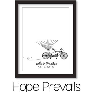 Bicycle Balloons Wedding Thumbprint Guestbook Custom Fingerprint ...