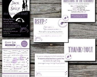 Jack Skellington Nightmare Before Christmas Wedding Invitation Set Printable Custom DIY Wedding Save the Date RSVP Mad Libs Digital File