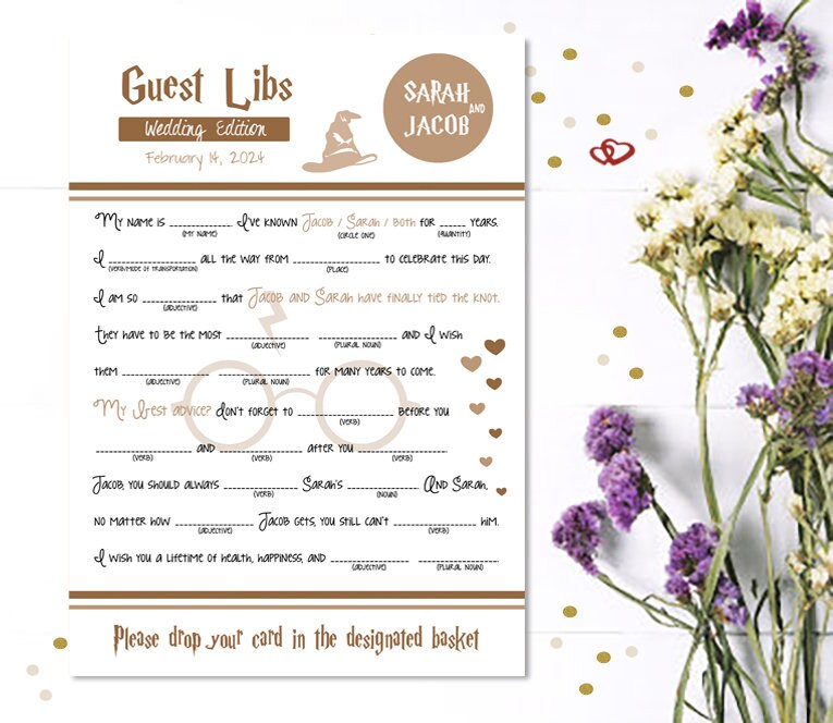 Harry Potter Inspired Muggle Wizard Guest Book Mad Libs - Etsy
