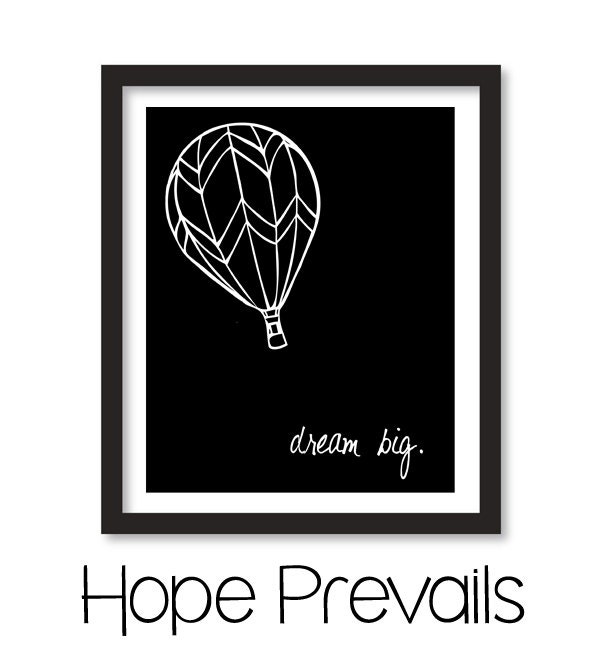 Dream Big Hot Air Balloon Typography Instant Download Etsy