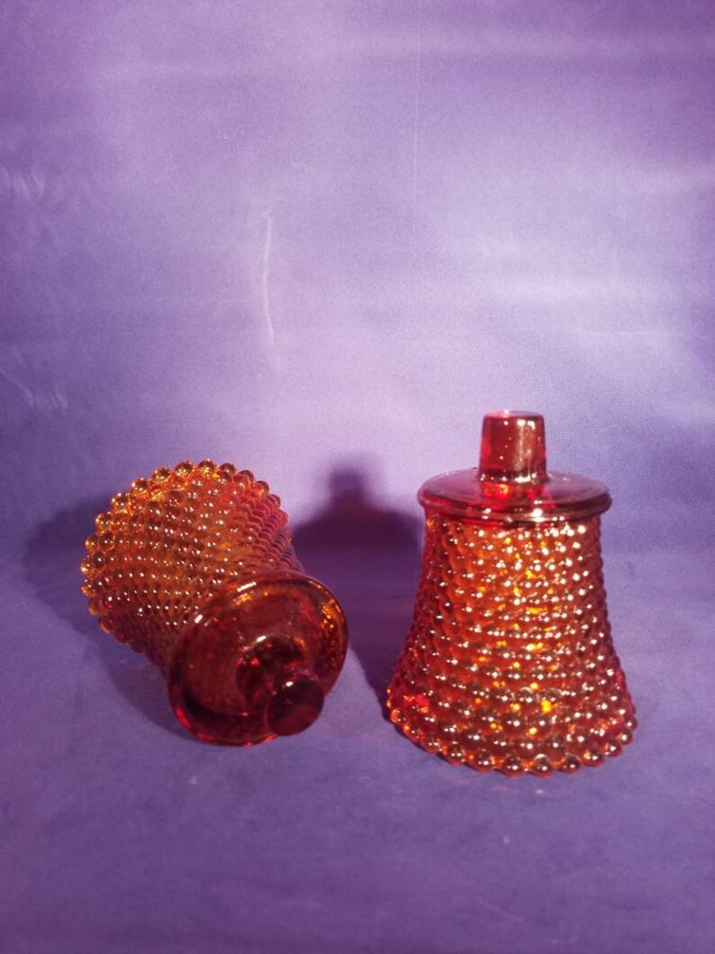 Vintage Amber Hobnail Votive Candle Holder for Taper Base no Etsy