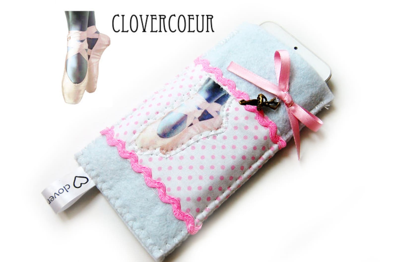 mobile phone bag smartphone ~ ballet ballerina white phone case