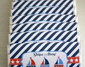 Instant Download - Chocolate Bar Wrappers - Ships / Boats / Nautical