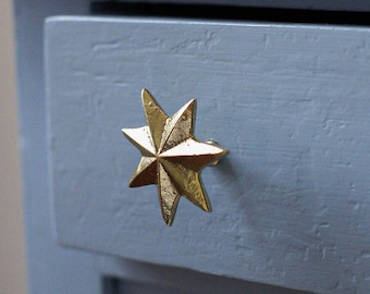 Handmade Brass Star Knob - Drawer Knob | Cabinet knobs| Hook| Pommel| decorative button