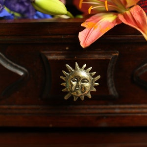 Handmade Brass Sun Knob - Drawer Knob | Cabinet knobs| Hook| Pommel| decorative button