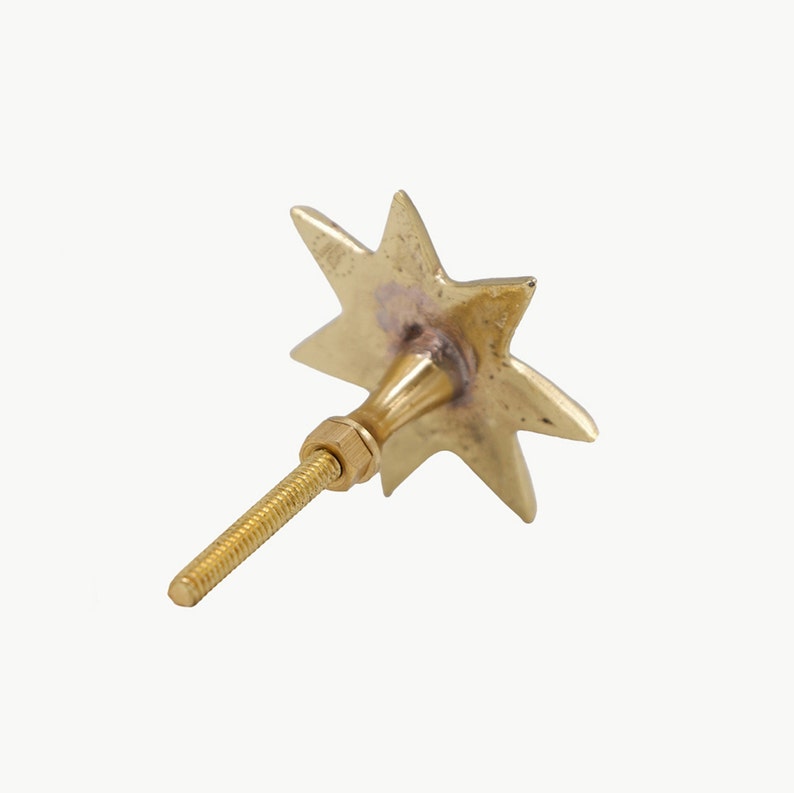 Handmade Brass Star Knob Drawer Knob Knobs Hook Etsy