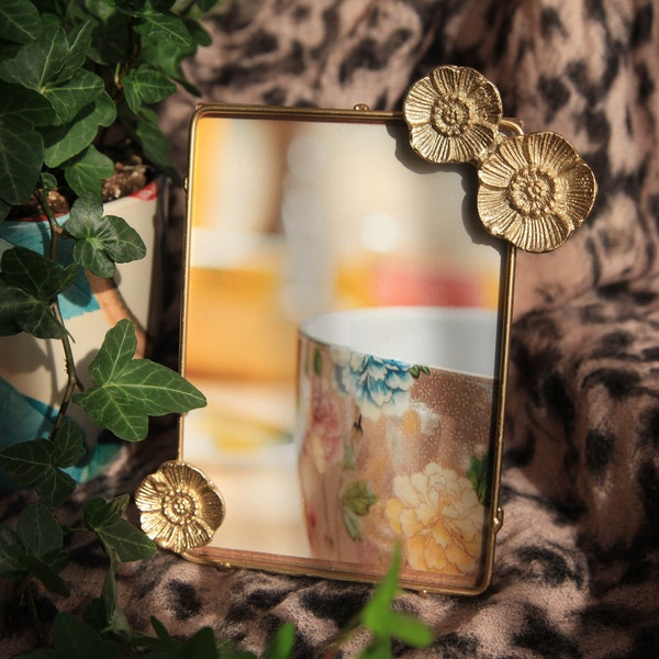 Cadre photo Coquelicot en laiton fait à la main, cadre à poser, cadre décoratif, photo frame