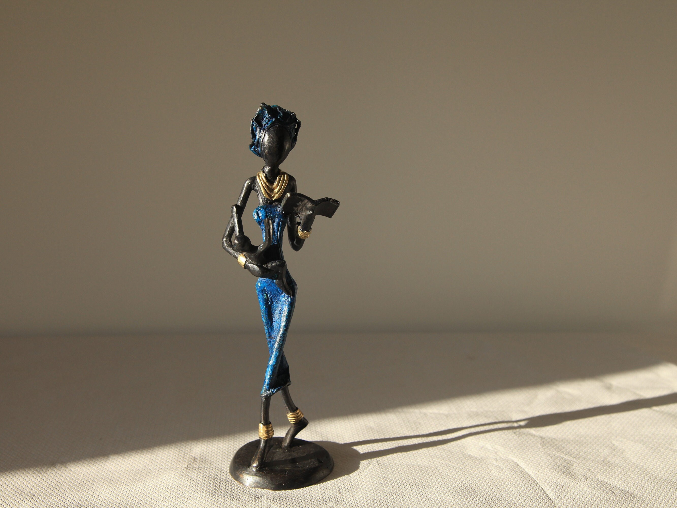 statue en Bronze - Femme Lisant avec Enfant