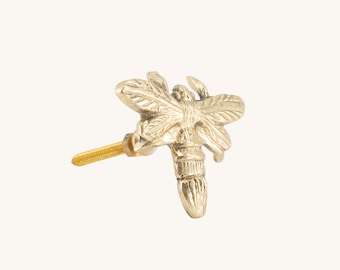 Handmade Brass Queen Bee Knob - Drawer Knob | Cabinet knobs| Hook| Pommel| decorative button