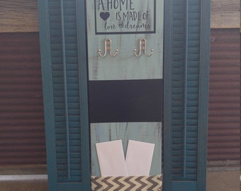 Wood Mail Organizer with Distressed Paint