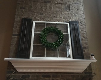 Set of 2 Wood Shutters - Black Antique Distressed