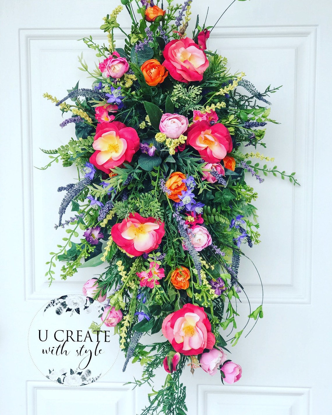 Summer swag Summer front door swag swag for front door Etsy