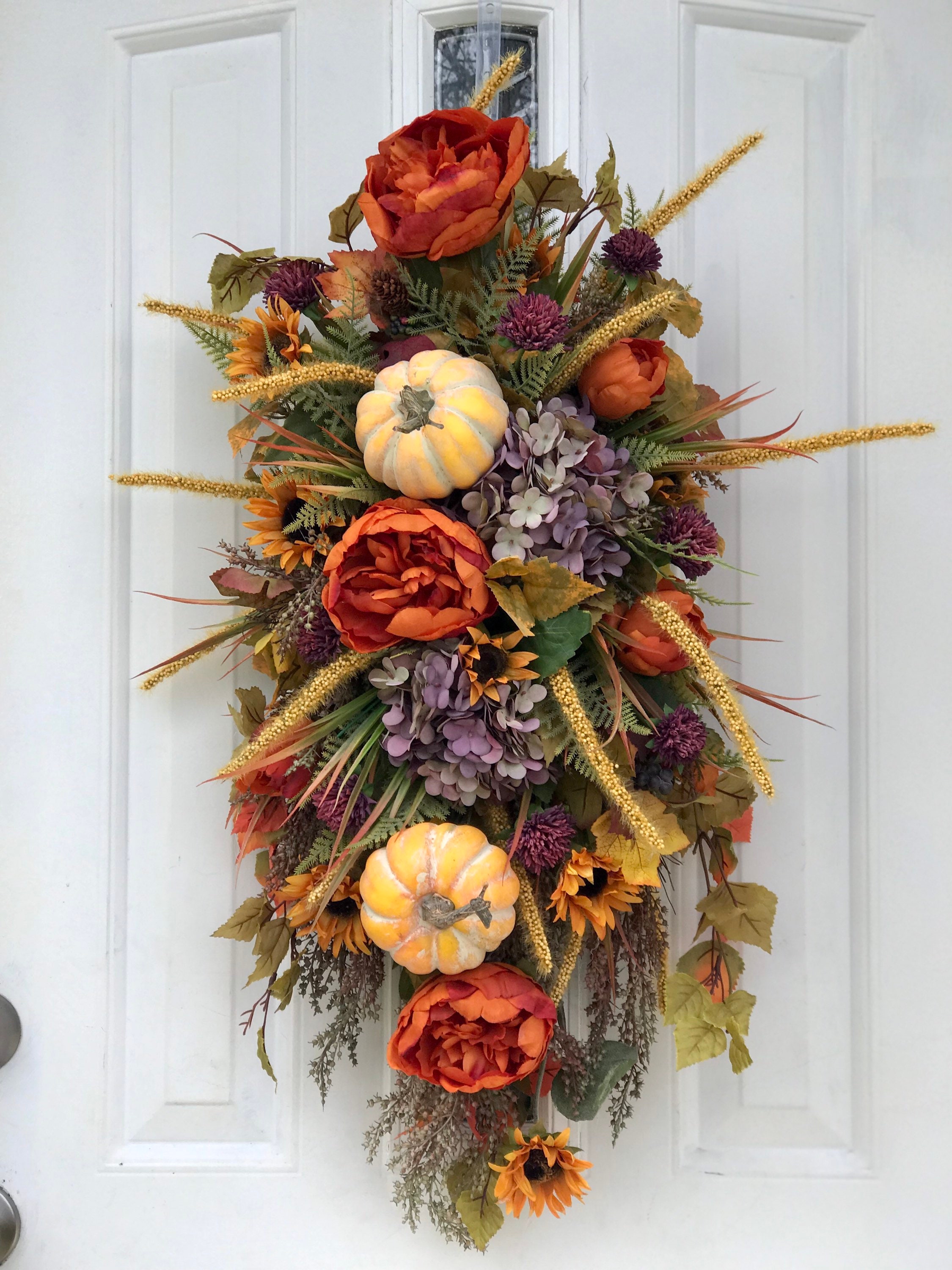 Fall Swag, Fall Front Door Swag, Swag for Front Door, Fall Swag Wreaths ...
