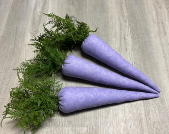 Fabric carrots,  Set of 3 large stuffed carrots, carrots, Easter carrots, Easter decor, velvet carrot, sequin carrot, Easter, fabric carrot