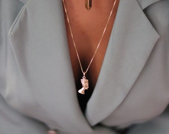14K gold filled Nefertiti pendant necklace, Nefertiti chain, Queen necklace