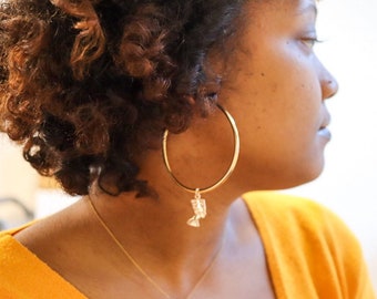Nefertiti hoop earrings