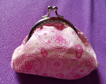 Pink paisley purse.