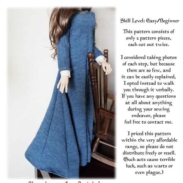 Medieval Kirtle Pattern for SD 1/3 scale BJD