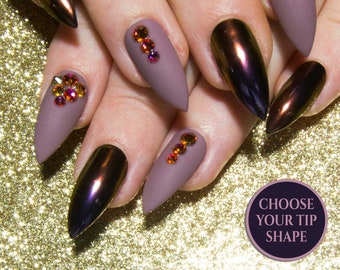 Press On Nails Hand Painted Fake Nails By Sarahssparklesnails