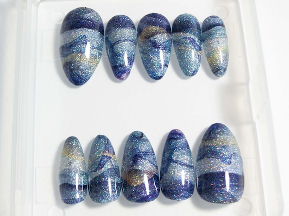 royal blue nails designs