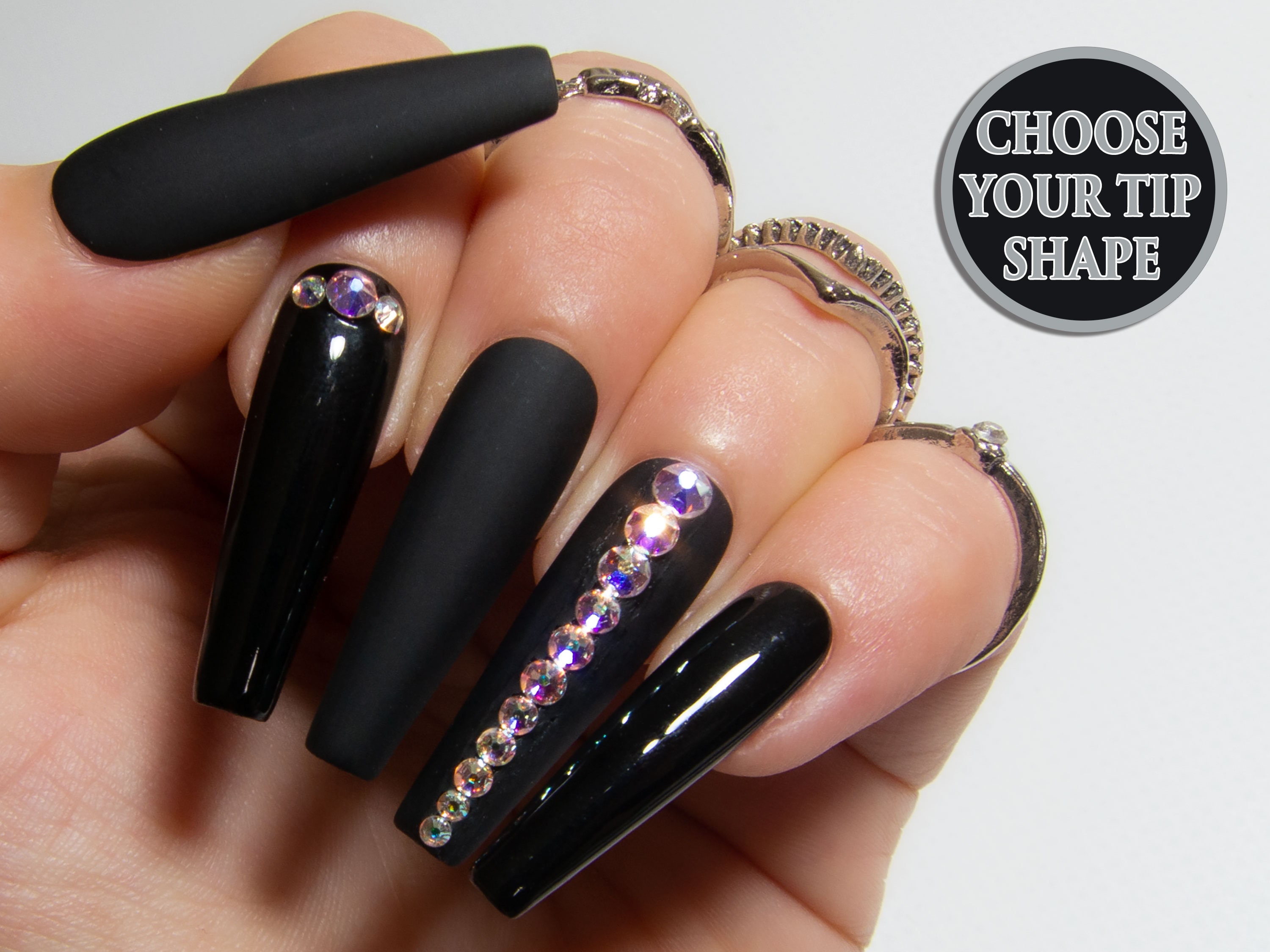 False Nails Coffin Nails Press on Nails Acrylic Nails - Etsy false-nails-coffin-nails-press-on-nails-acrylic-nails-etsy