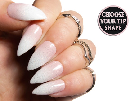 Baby Boomer Nails Ombre Nails Pink & White Press on Nails - Etsy Baby Boomer Nails Ombre Nails Pink & White Press On Nails - Etsy