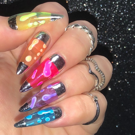 Buy Fake Nails 90's Aesthetic False Nails Stick on Nails Online in India - Etsy Buy Fake Nails 90's Aesthetic False Nails Stick on Nails Online in India - Etsy